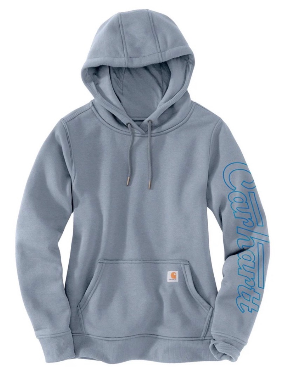Carhartt Blue Rain Defender Logo Sleeve Hoodie
